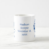 Scorpio Zodiac Sign Astrologie Birthday Blue White Koffiemok (Center)