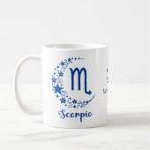 Scorpio Zodiac Sign Astrologie Birthday Blue White Koffiemok (Links)