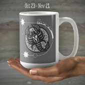 Scorpio Zodiac Sign Astrologie Mandala Zwart Wit Koffiemok