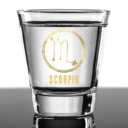 Scorpio Zodiac Sign Astrology Horoscope Gold Shot Glas