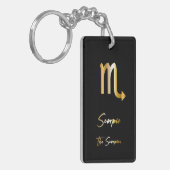 Scorpio Zodiac Sign, Black & Gold Sleutelhanger (Voorkant Links)
