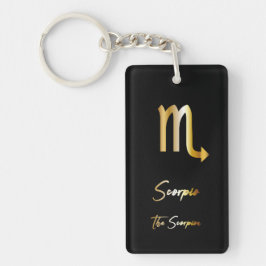 Scorpio Zodiac Sign, Black & Gold Sleutelhanger