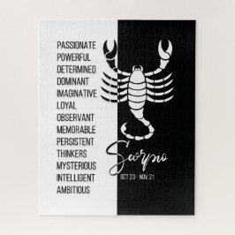 Scorpio Zodiac Sign., Black & White Jigzaag Puzzle Legpuzzel