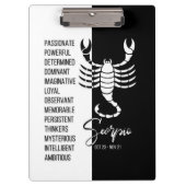 Scorpio Zodiac Sign Black & White klembord (Voorkant)