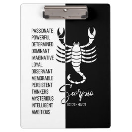 Scorpio Zodiac Sign Black & White klembord