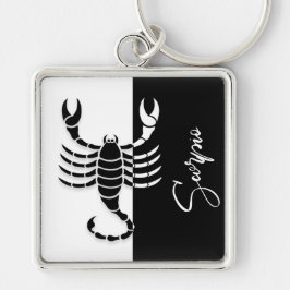 Scorpio Zodiac Sign, Black & White Sleutelhanger