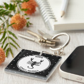 Scorpio Zodiac Sign, Black & White Sleutelhanger (Voorkant Rechts)