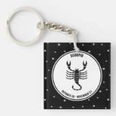 Scorpio Zodiac Sign, Black & White Sleutelhanger (Voorkant)