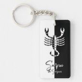 Scorpio Zodiac Sign, Black & White Sleutelhanger (Voorkant)