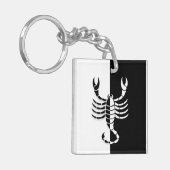 Scorpio Zodiac Sign, Black & White Sleutelhanger (Voorkant Links)