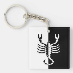 Scorpio Zodiac Sign, Black & White Sleutelhanger