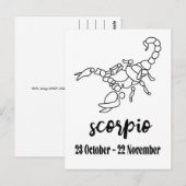 Scorpio, Zodiac Sign Briefkaart (Voorkant / Achterkant)