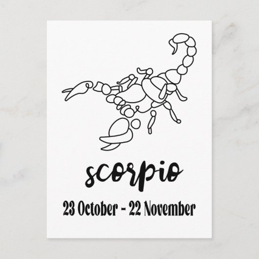 Scorpio, Zodiac Sign Briefkaart (Voorkant)
