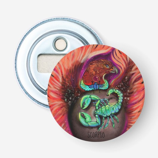 Scorpio Zodiac Sign Button Flesopener (Voorkant)