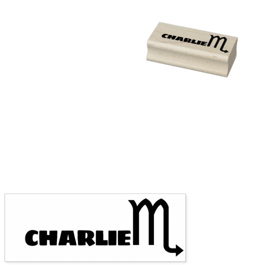 Scorpio Zodiac Sign Cool Personalized Name Text Rubberstempel (Gestempeld)