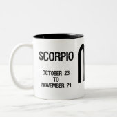 Scorpio Zodiac Sign ("de wijsvinger") Tweekleurige Koffiemok (Links)