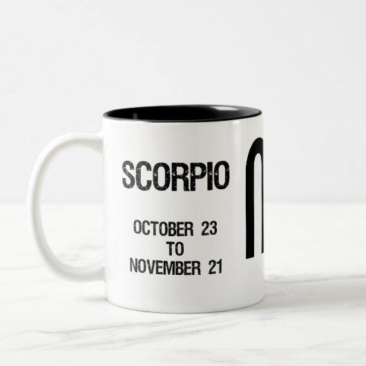 Scorpio Zodiac Sign ("de wijsvinger") Tweekleurige Koffiemok (Links)