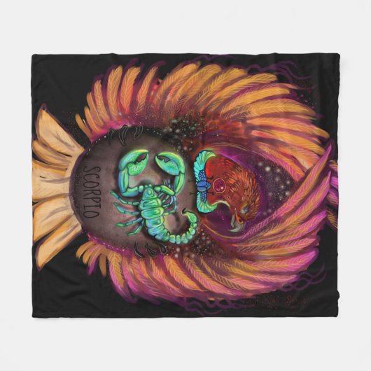 Scorpio Zodiac Sign Fleece Blanket (Voorkant (Horizontaal))