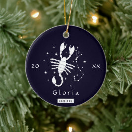 Scorpio Zodiac Sign Horoscope Symboolnaam & Jaar Keramisch Ornament