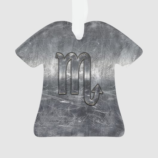 Scorpio Zodiac Sign in Distress Steel Decor Ornament (voorkant)