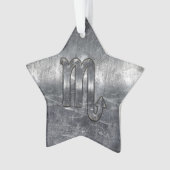Scorpio Zodiac Sign in Distress Steel Decor Ornament (voorkant)