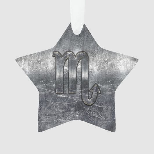 Scorpio Zodiac Sign in Distress Steel Decor Ornament (voorkant)
