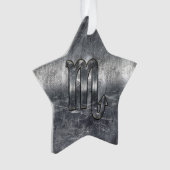 Scorpio Zodiac Sign in Distress Steel Decor Ornament (voorkant)