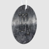 Scorpio Zodiac Sign in Distress Steel Decor Ornament (voorkant)