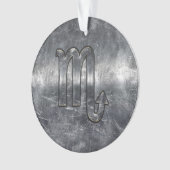 Scorpio Zodiac Sign in Distress Steel Decor Ornament (voorkant)