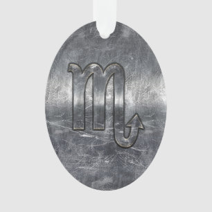Scorpio Zodiac Sign in Distress Steel Decor Ornament