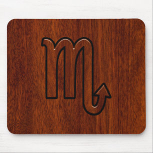 Scorpio Zodiac Sign in Mahogany Brown Style Muismat