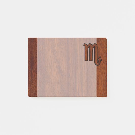 Scorpio Zodiac Sign in Mahogany Brown Style Post-it® Notes (Voorkant)