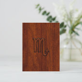 Scorpio Zodiac Sign in Mahogany Style Briefkaart (Staand voorkant)