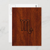 Scorpio Zodiac Sign in Mahogany Style Briefkaart (Voorkant / Achterkant)