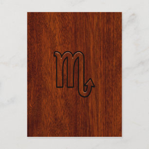 Scorpio Zodiac Sign in Mahogany Style Briefkaart