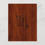 Scorpio Zodiac Sign in Mahogany Style Briefkaart (Voorkant)
