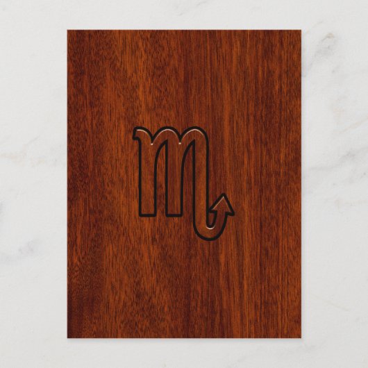 Scorpio Zodiac Sign in Mahogany Style Briefkaart (Voorkant)