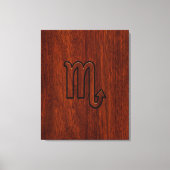 Scorpio Zodiac Sign in Mahogany Style Canvas Afdruk (Voorkant)