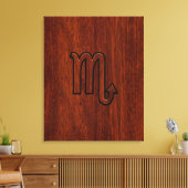 Scorpio Zodiac Sign in Mahogany Style Canvas Afdruk (Insitu (Woonkamer))