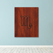 Scorpio Zodiac Sign in Mahogany Style Canvas Afdruk (Insitu (Houten vloer))