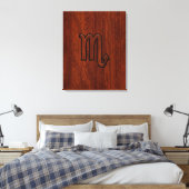 Scorpio Zodiac Sign in Mahogany Style Canvas Afdruk (Insitu (Slaapkamer))