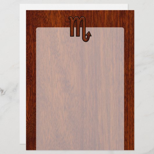 Scorpio Zodiac Sign in Mahogany Style Decor (Voorkant / Achterkant)