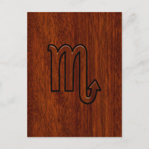 Scorpio Zodiac Sign in Mahogany Style Decor Briefkaart