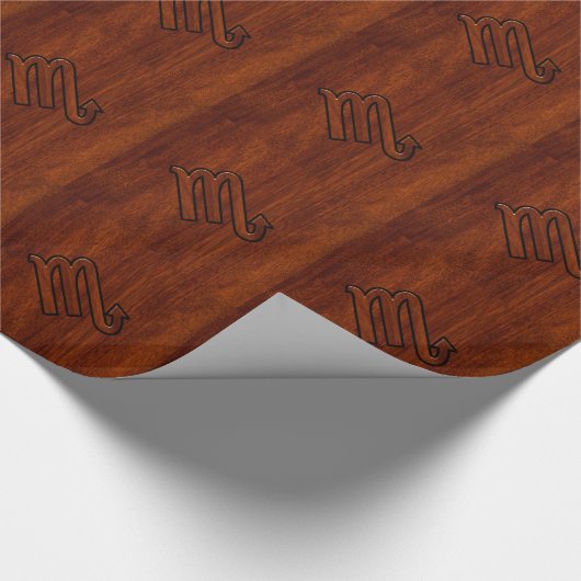Scorpio Zodiac Sign in Mahogany Style Decor Cadeaupapier (Hoek)