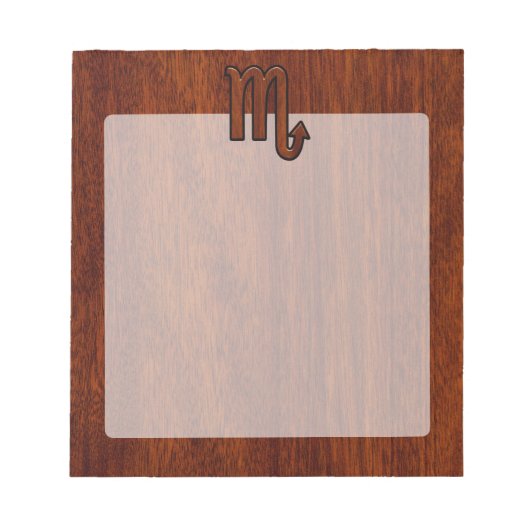 Scorpio Zodiac Sign in Mahogany Style Decor Notitieblok (Voorkant)