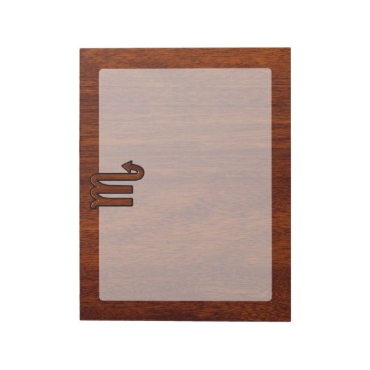 Scorpio Zodiac Sign in Mahogany Style Decor Notitieblok (Linkerzijde)