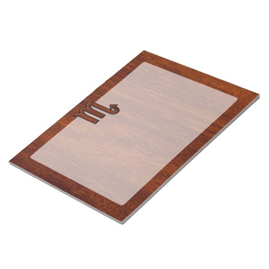 Scorpio Zodiac Sign in Mahogany Style Decor Notitieblok (Schuin)