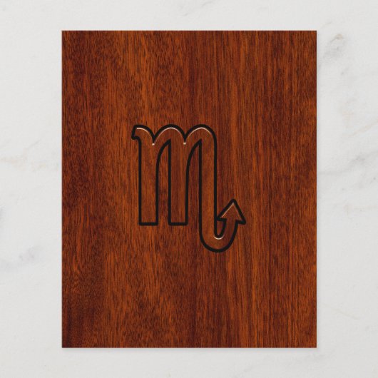 Scorpio Zodiac Sign in Mahogany Style Flyer (Voorkant)