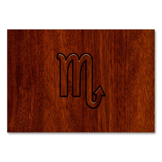 Scorpio Zodiac Sign in Mahogany Style Kaart (Voorkant)