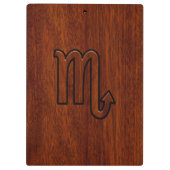 Scorpio Zodiac Sign in Mahogany Style Klembord (Achterkant)